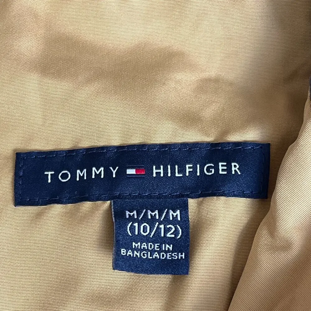 Tommy Hilfiger Yellow Lightweight Hooded Windbreaker Jacket Kids Size Medium